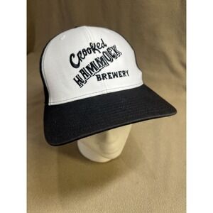 Crooked Hammock Brewery Trucker Hat Black White Mesh Richardson 112 Adjustable